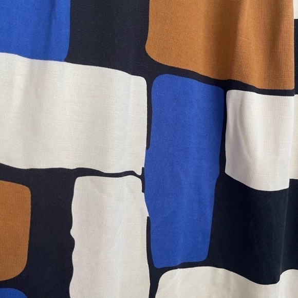 DIANE von Furstenberg Beige Blue Color Block Taran Silk Mini Dress US 6 - Picture 5 of 7